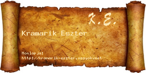 Kramarik Eszter névjegykártya